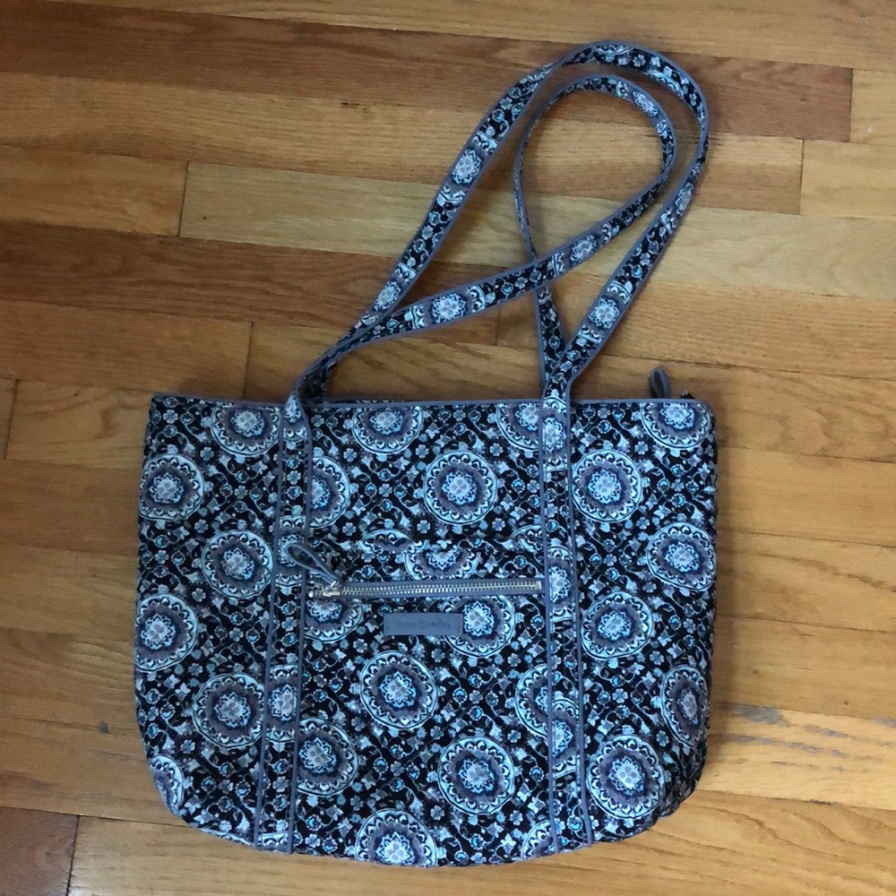 Vera Bradley Floral Blue Green and Black Medium Size Purse